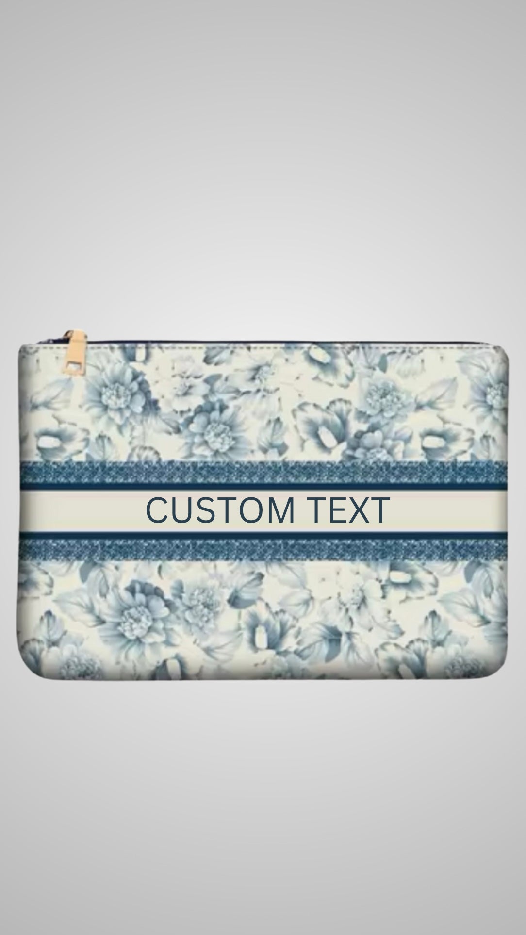 MyPlayClutch x Summer Loving blue peonies pouch