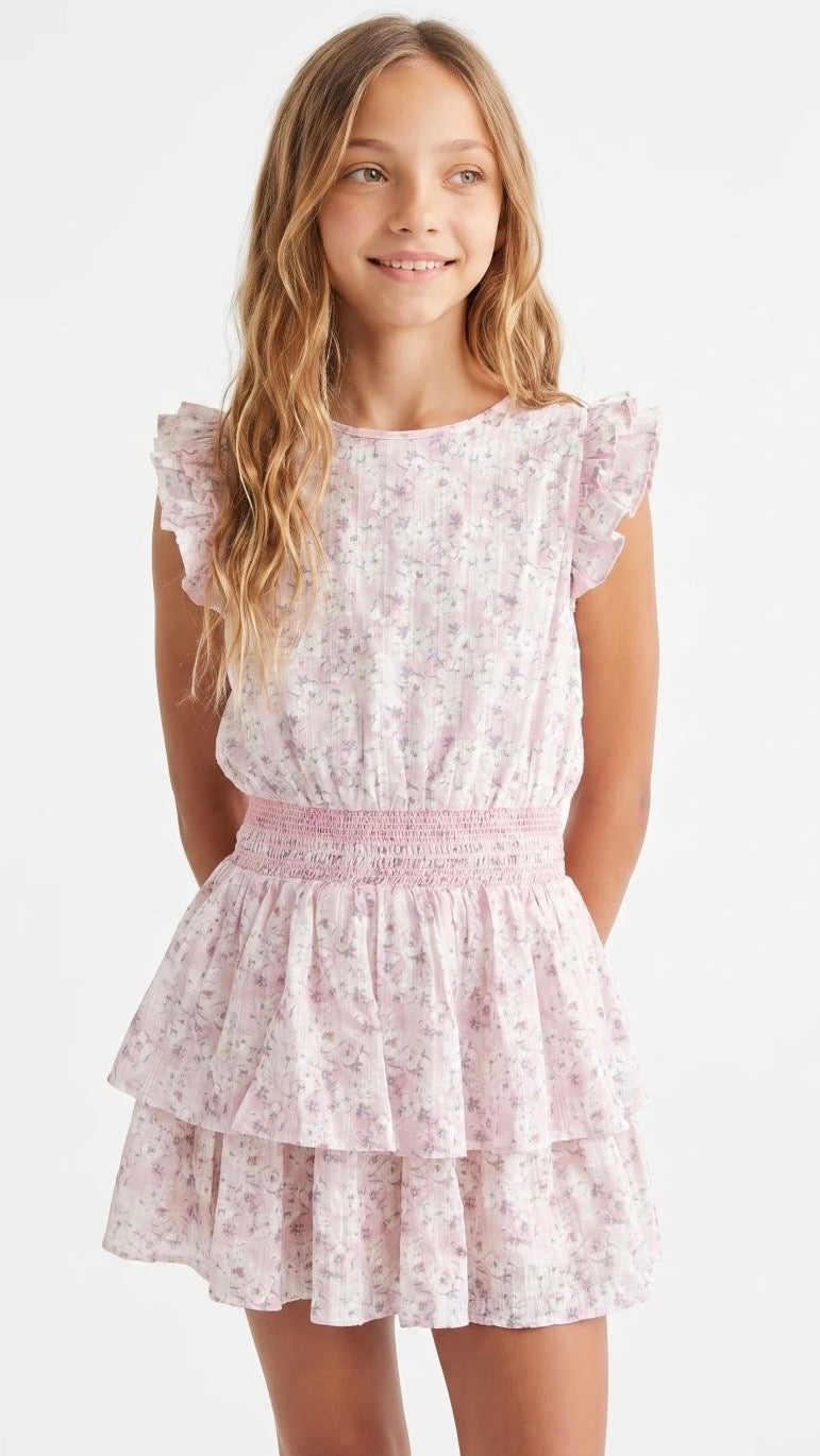 Marigot Dress in Blush Meadow Pink