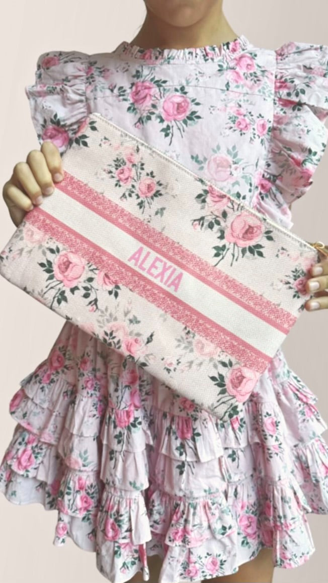MyPlayClutch x Summer Loving pink roses pouch