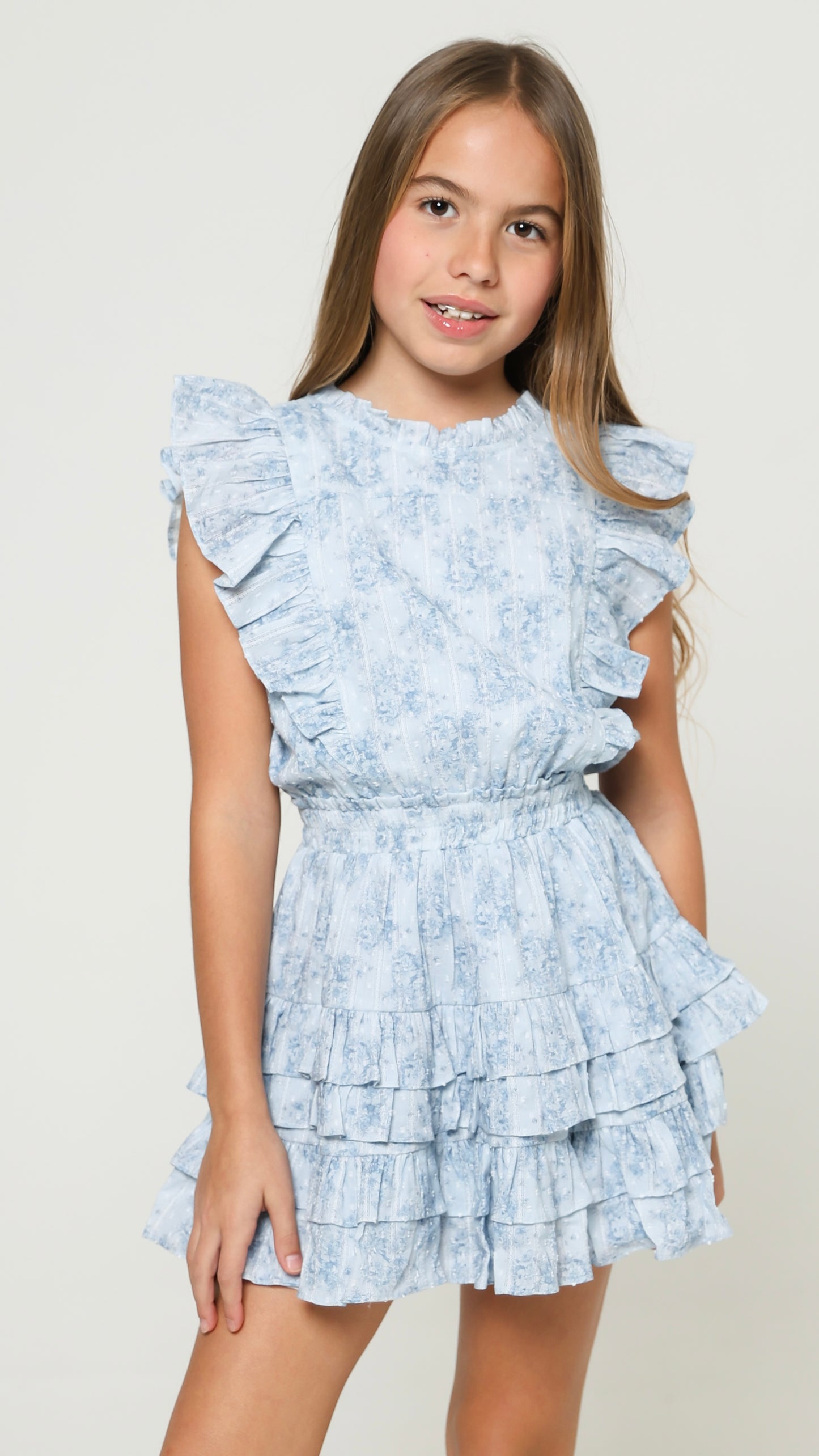 Gustavia Dress Mini Roses Blue