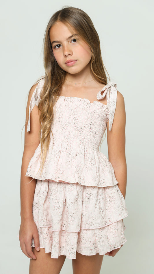 Gigi Skirt in Pink Mini Roses