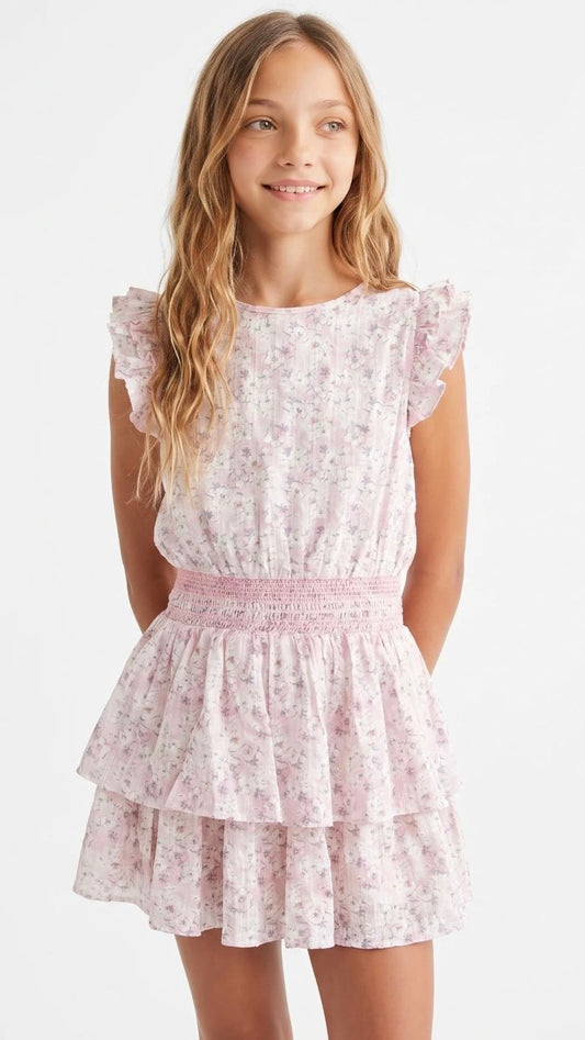 Marigot Dress in Blush Meadow Pink