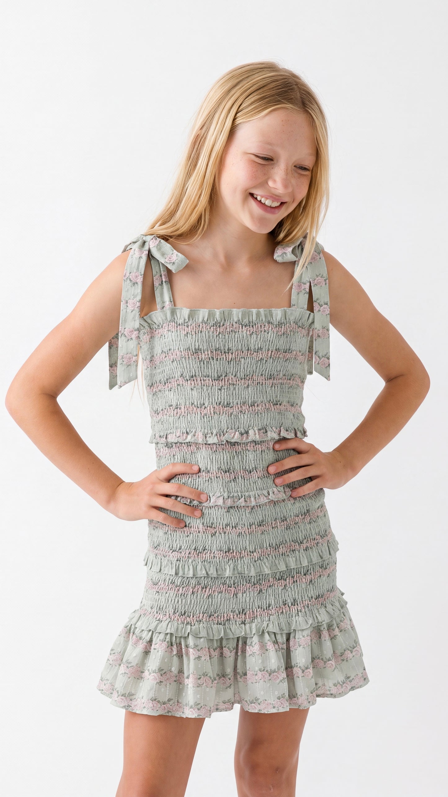 Reine Dress Verte Fleur