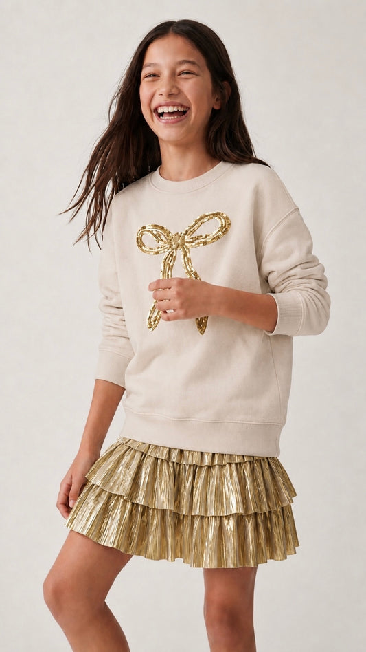 Epi Sweatshirt Sequin Bow Gold