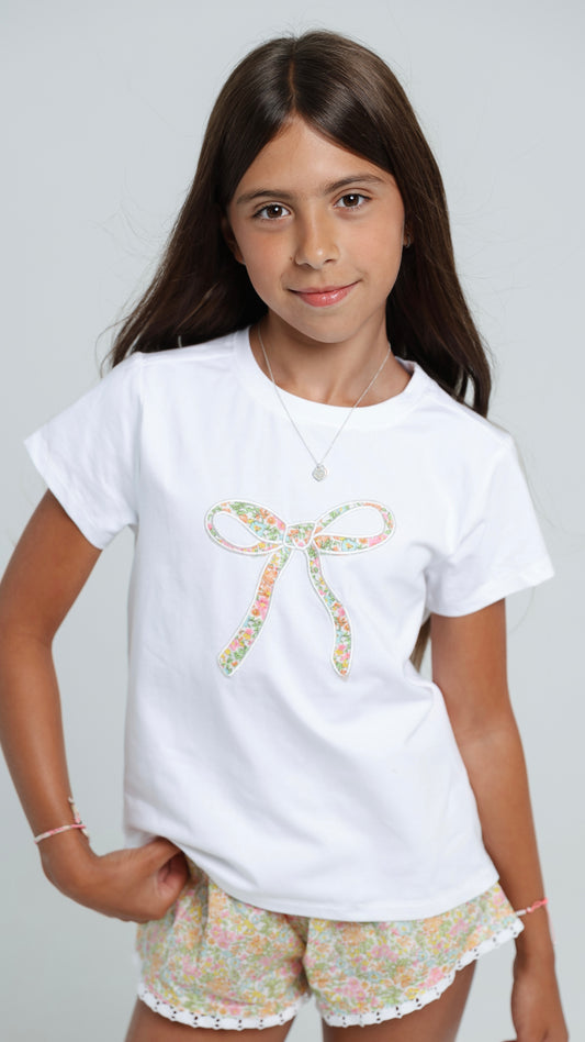 Bow T- Shirt in Garden Sorbet