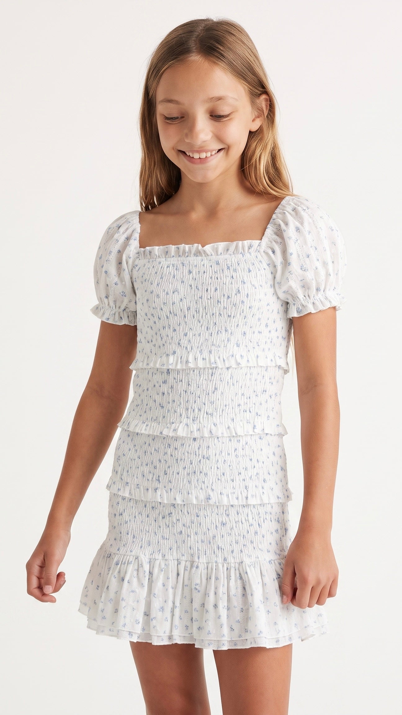 Milou Dress in Blue Fleurette