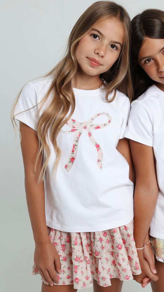 Bow T-Shirt in Petite Rose