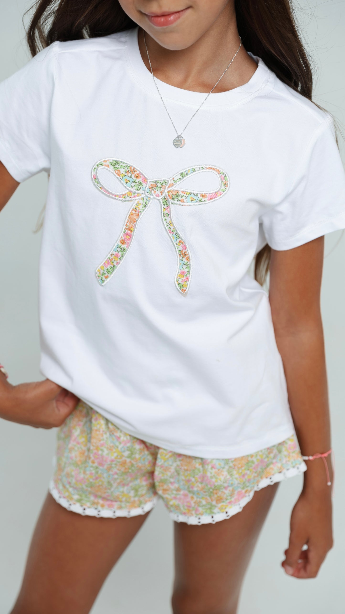 Bow T- Shirt in Garden Sorbet
