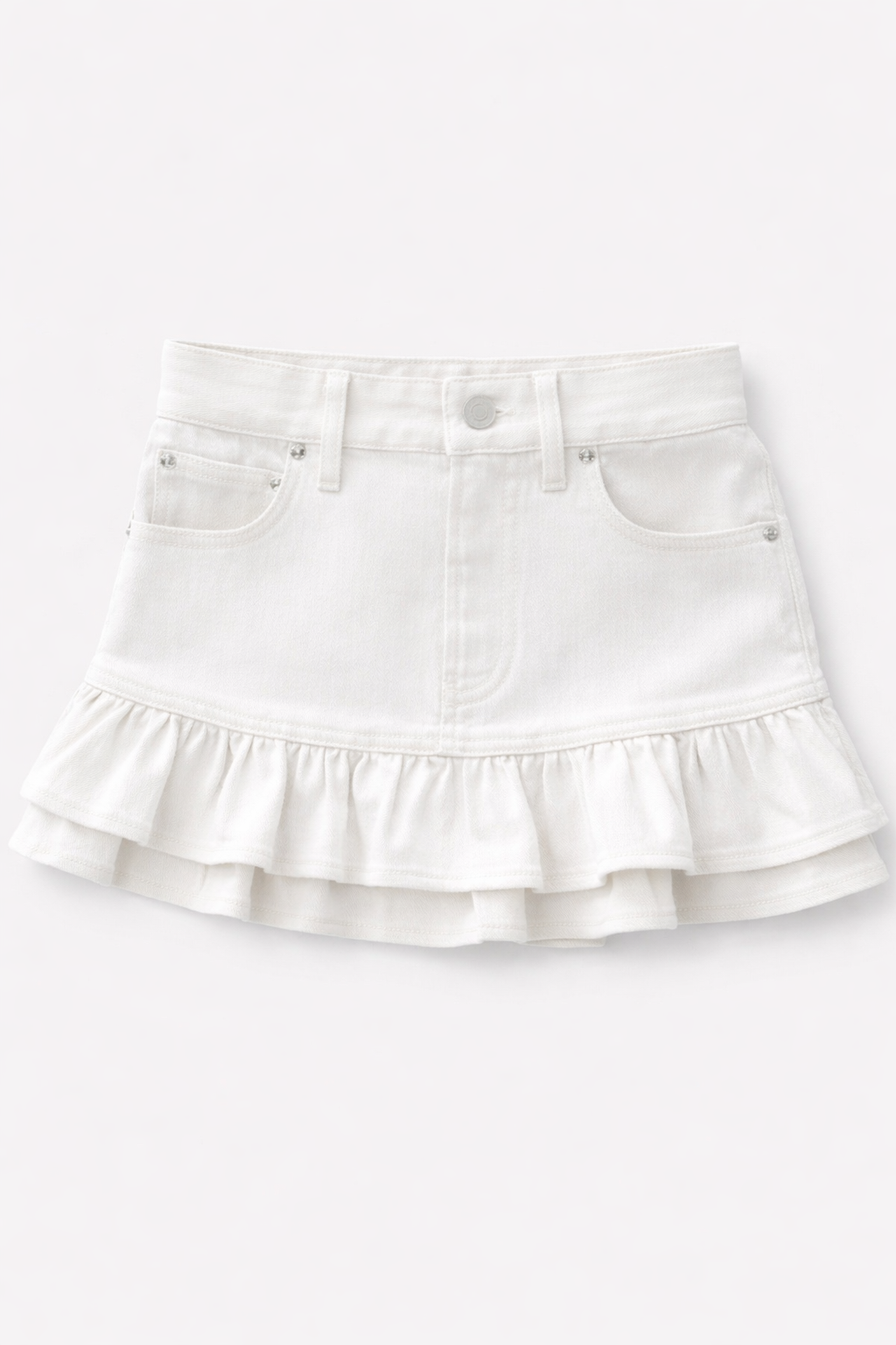 Denim Skirt White