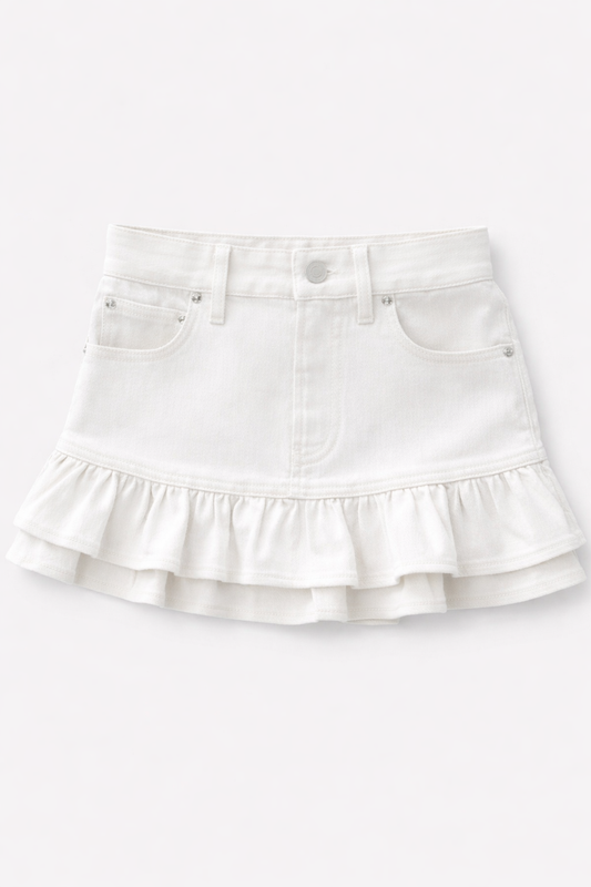 Denim Skirt White